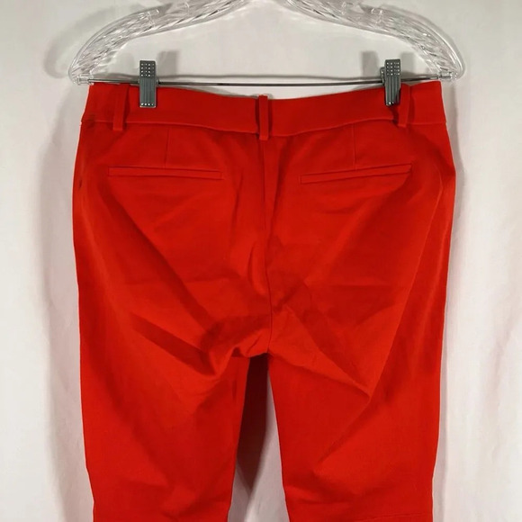 J. Crew Pants Women's 4 Red Stretch Minnie Side Zip Hook Eye Cotton Dry Clean - Picture 7 of 11